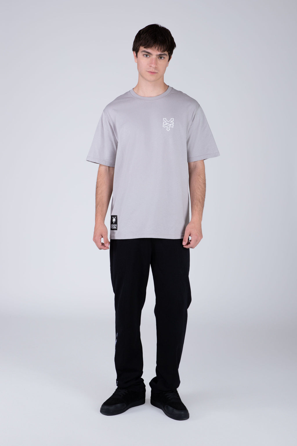 Polera Manga Corta Original Double Gris Zoo York