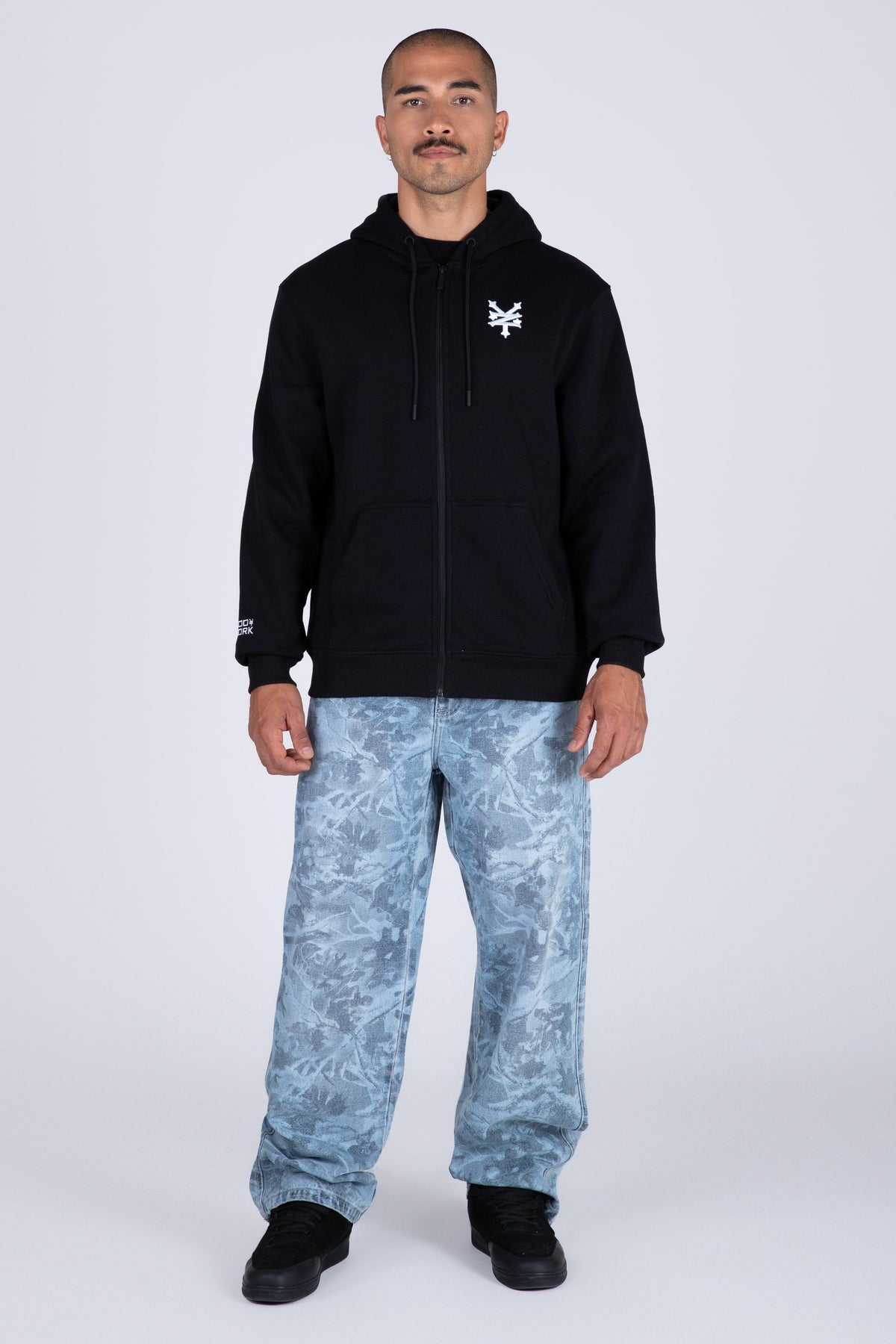 Poleron Zip Original Dad Negro Zoo York