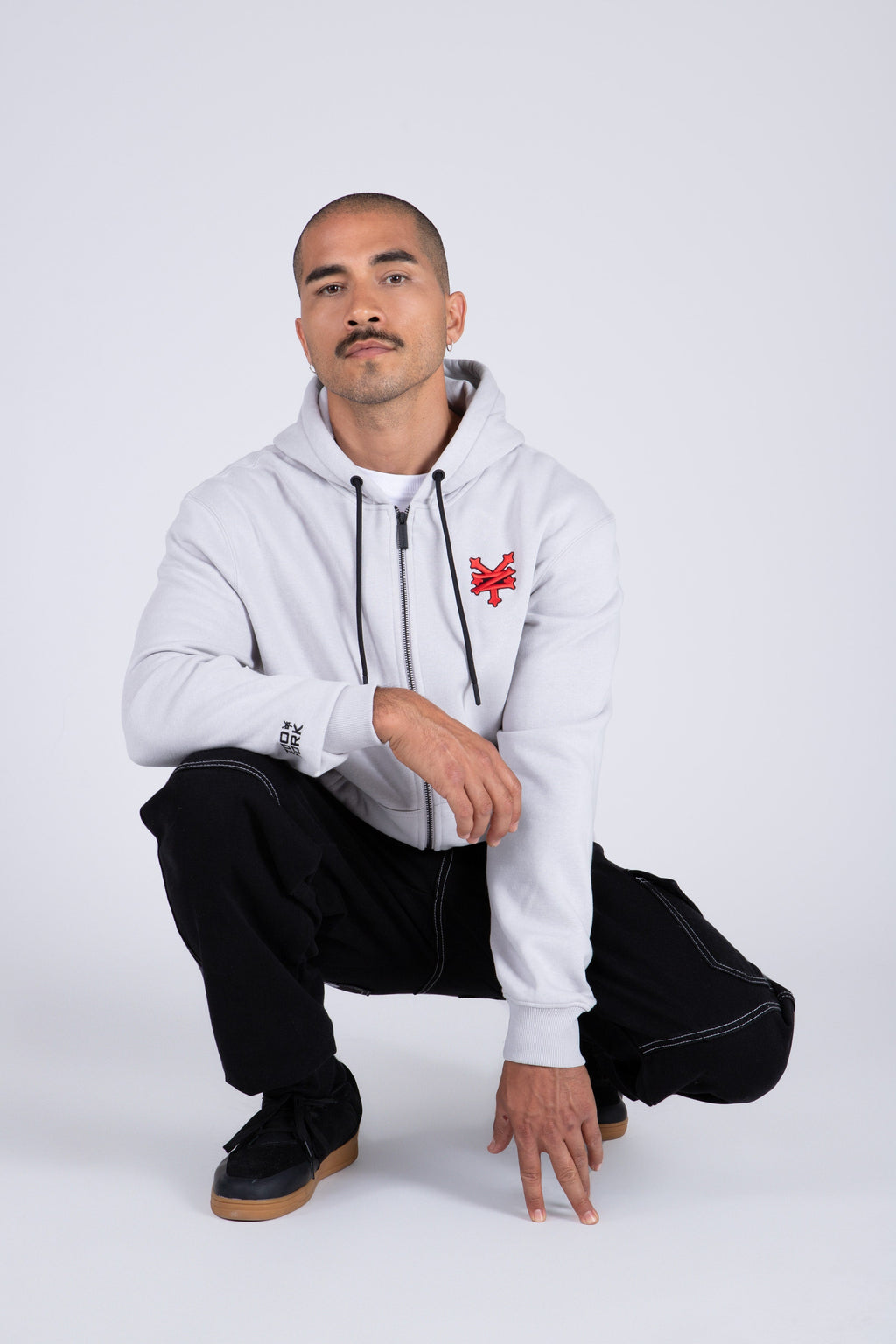 Poleron Zip Original Dad Gris Zoo York