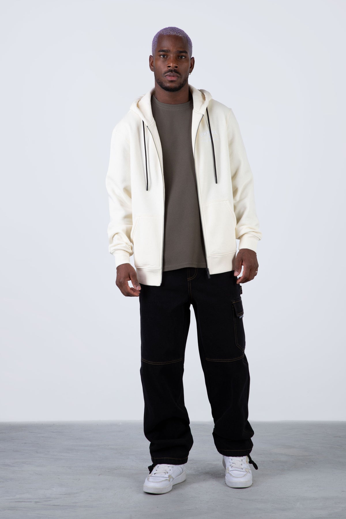 Poleron Zip Budget Beige Zoo York