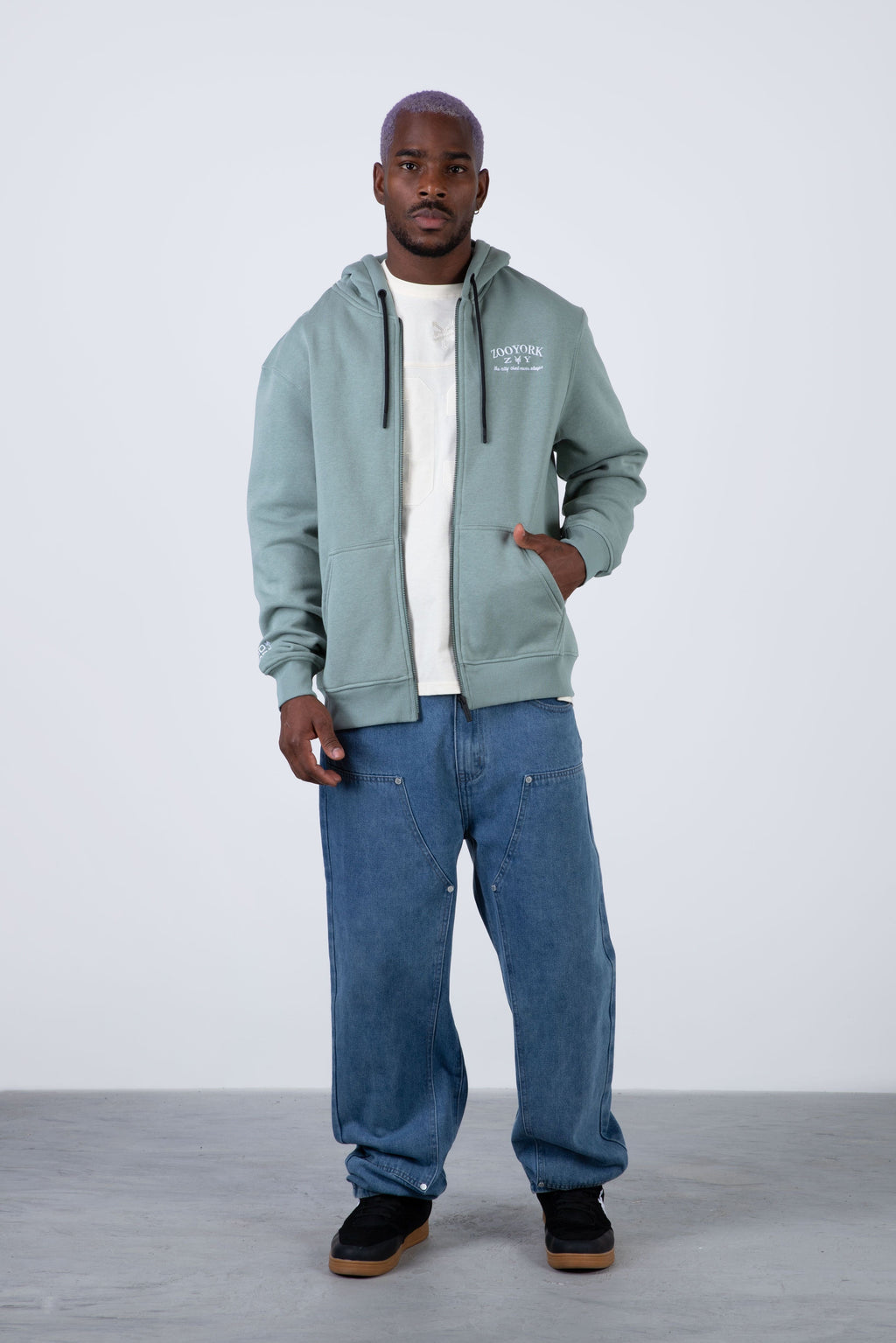 Poleron Zip Budget Verde Zoo York