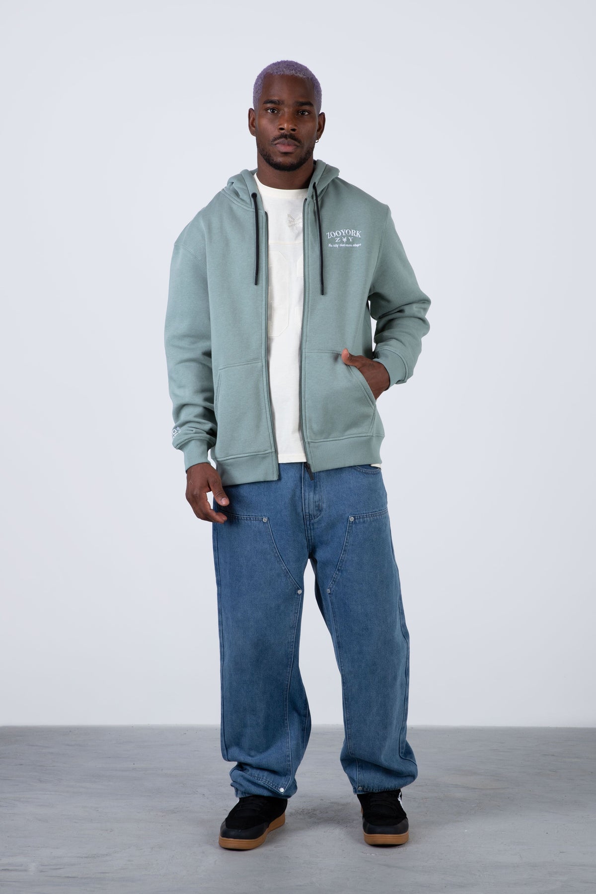 Poleron Zip Budget Verde Zoo York
