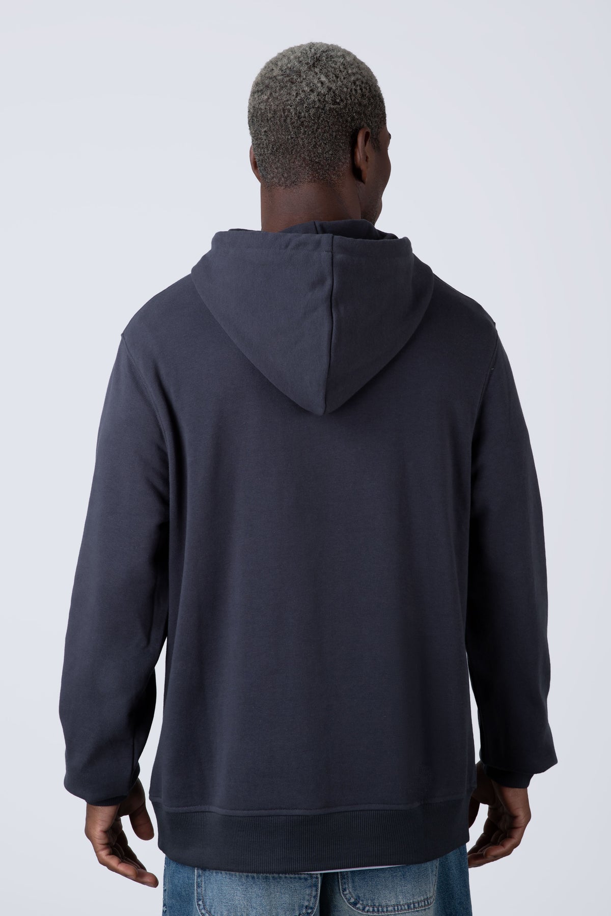 Poleron Con Gorro Minimal Gris
