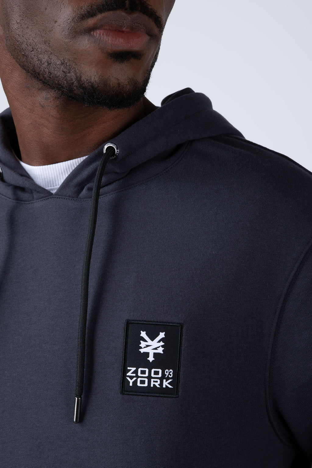 Poleron Con Gorro Minimal Gris