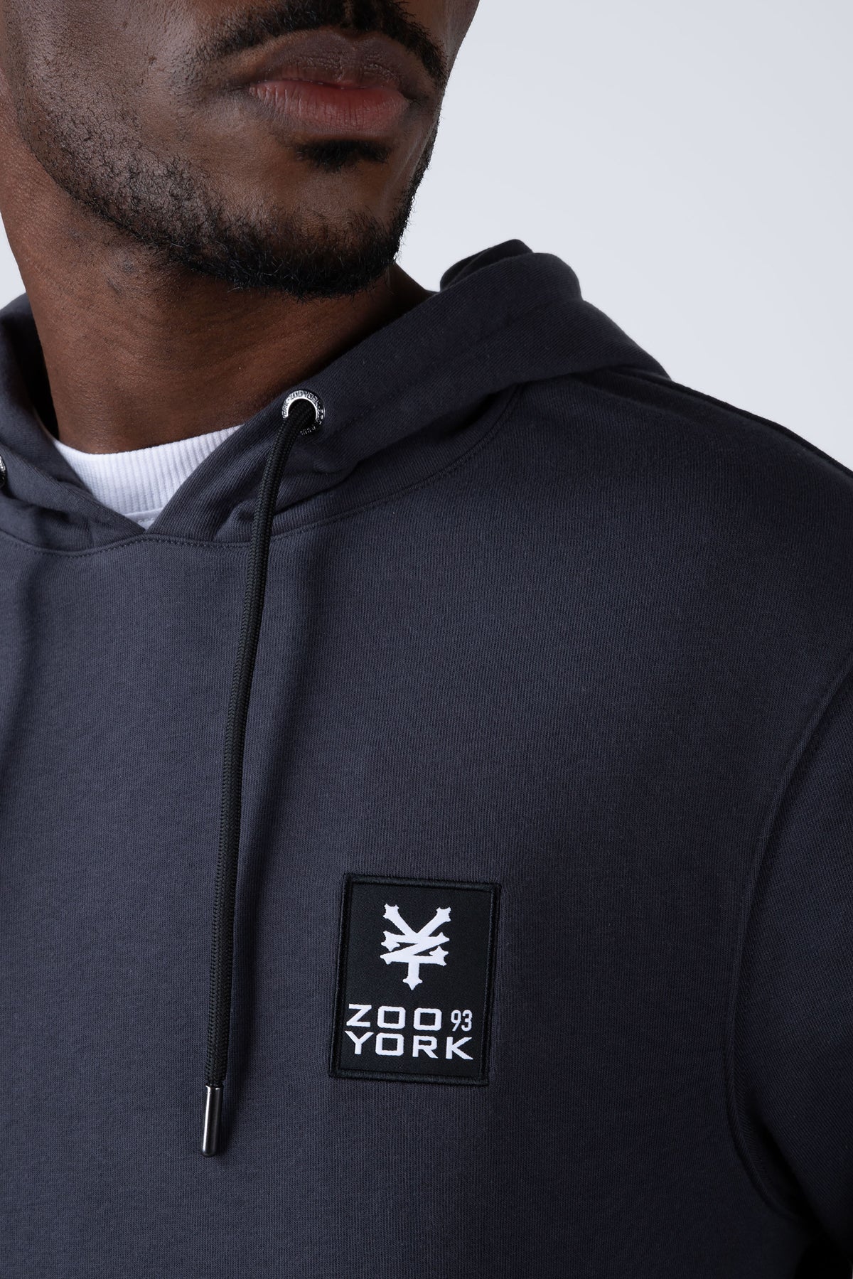 Poleron Con Gorro Minimal Gris