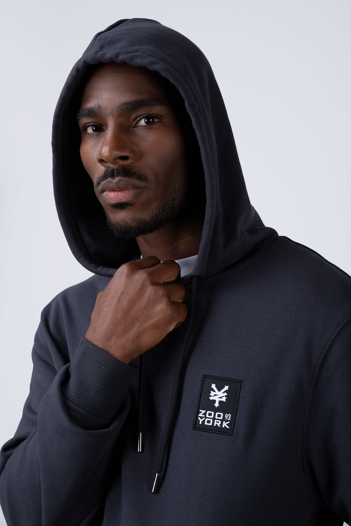 Poleron Con Gorro Minimal Gris