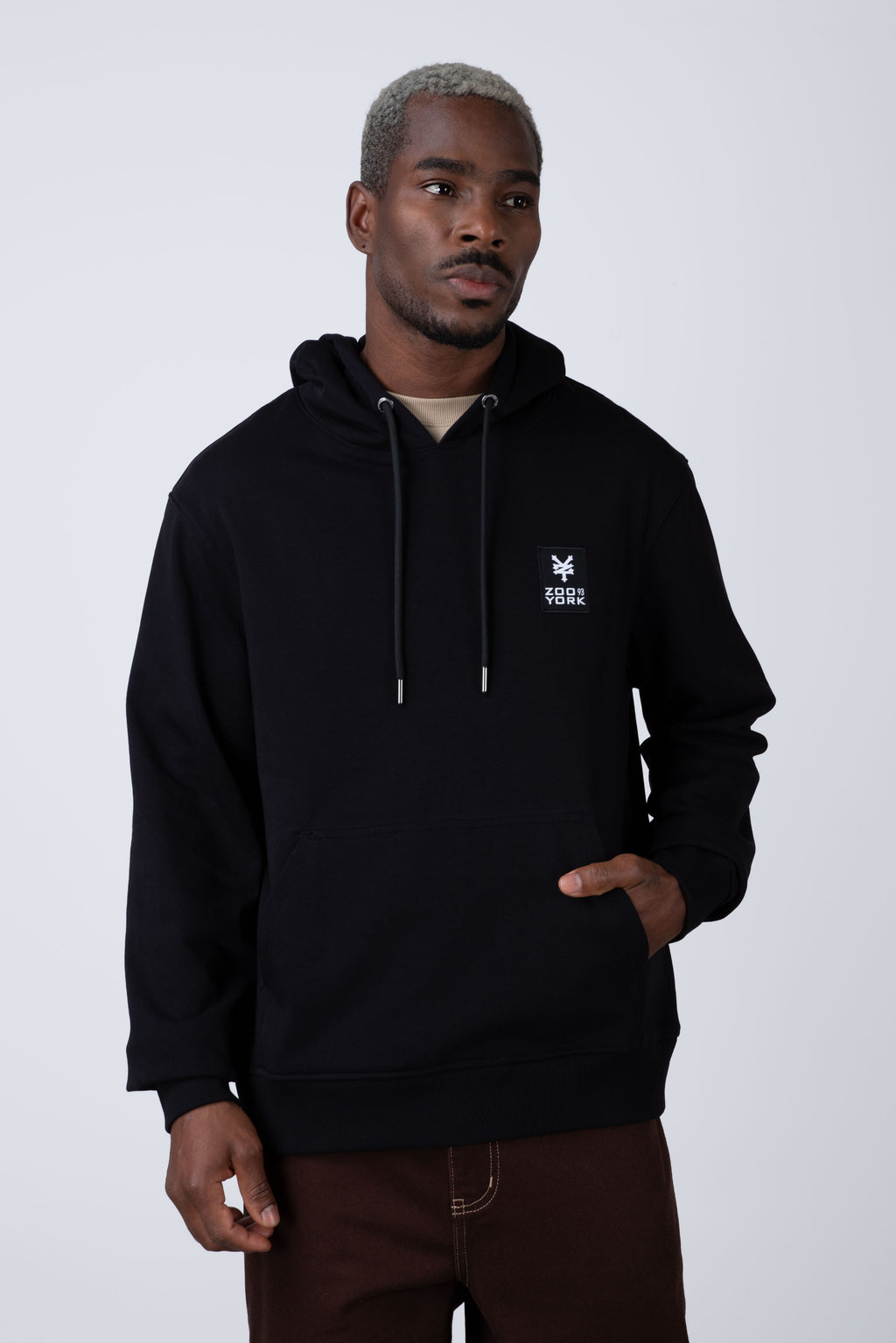 Poleron Con Gorro Minimal Negro