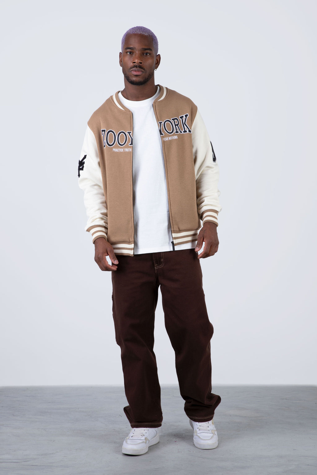 Poleron Bomber Court Beige Zoo York
