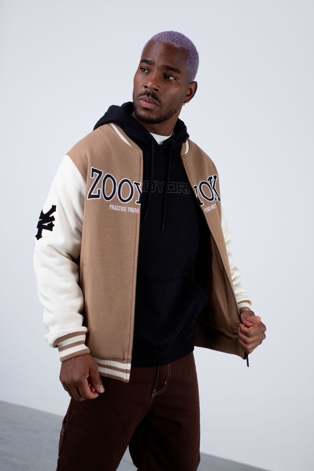 Poleron Bomber Court Beige Zoo York