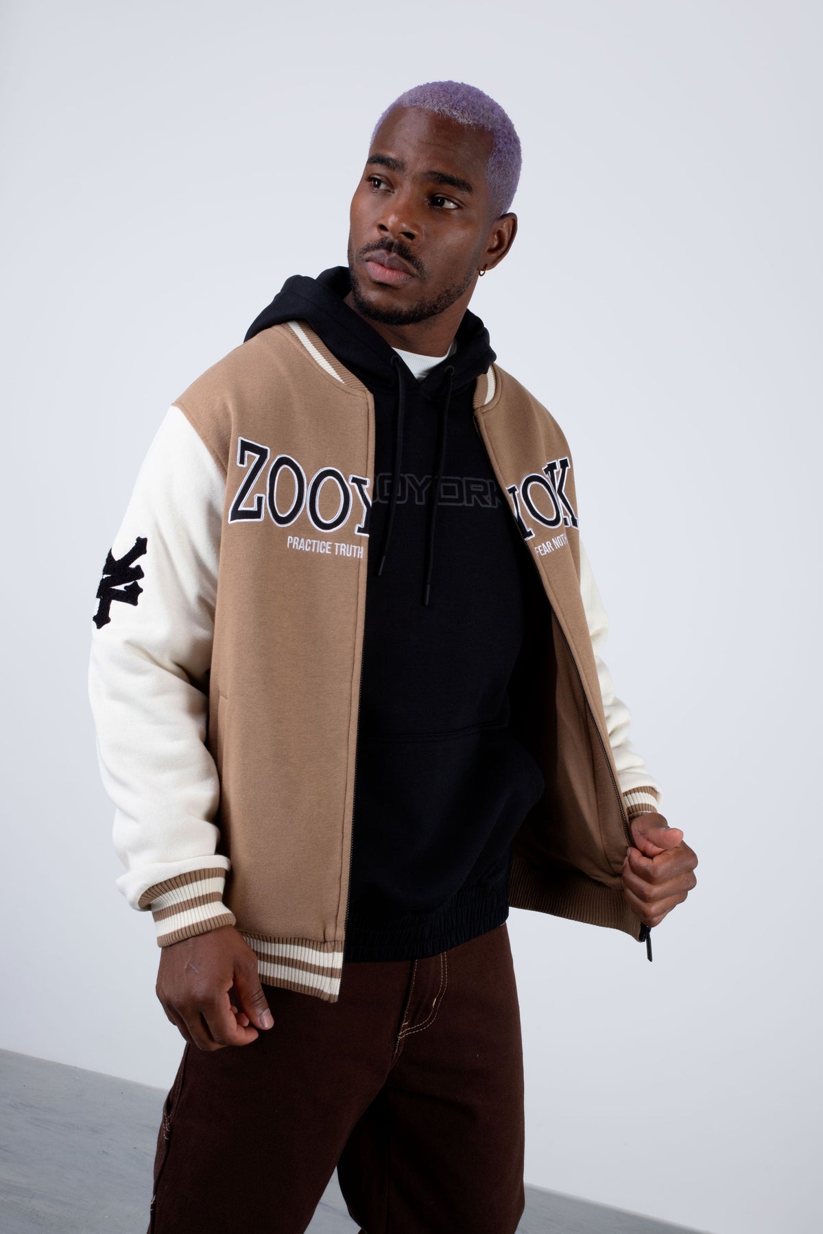 Poleron Bomber Court Beige Zoo York