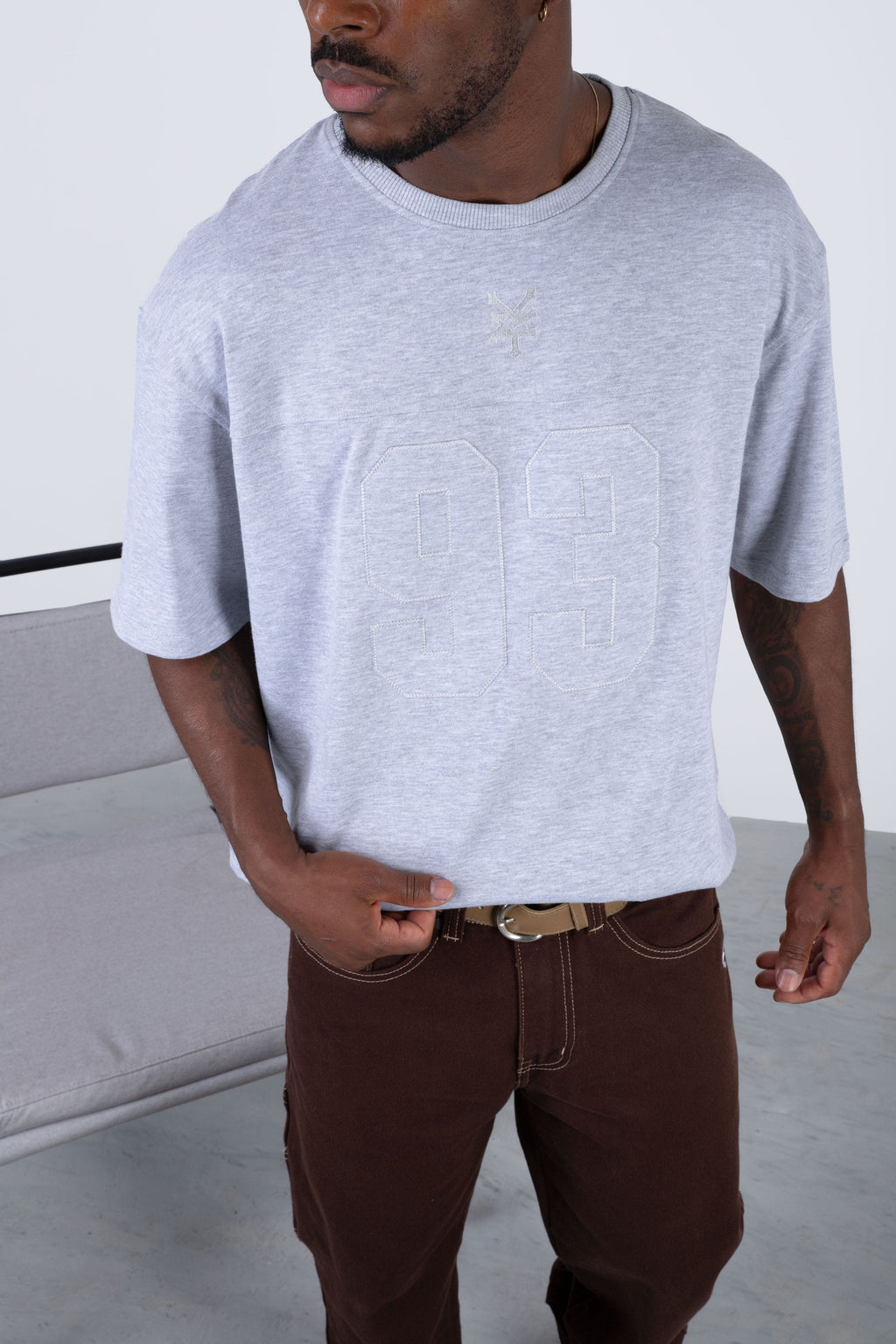 Polera Manga Corta Give93 Gris Zoo York