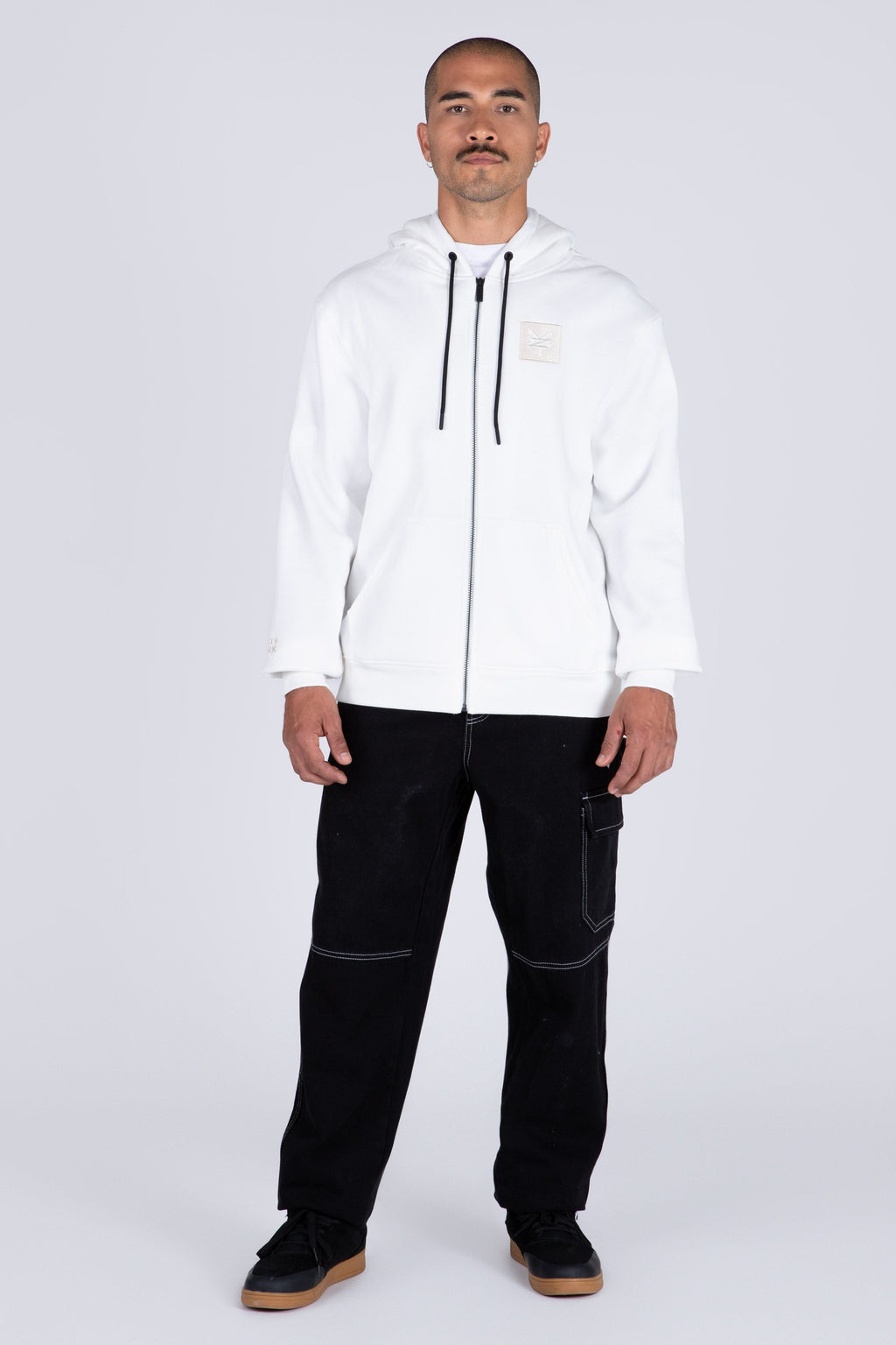 Poleron Zip Original Texture Blanco Zoo York