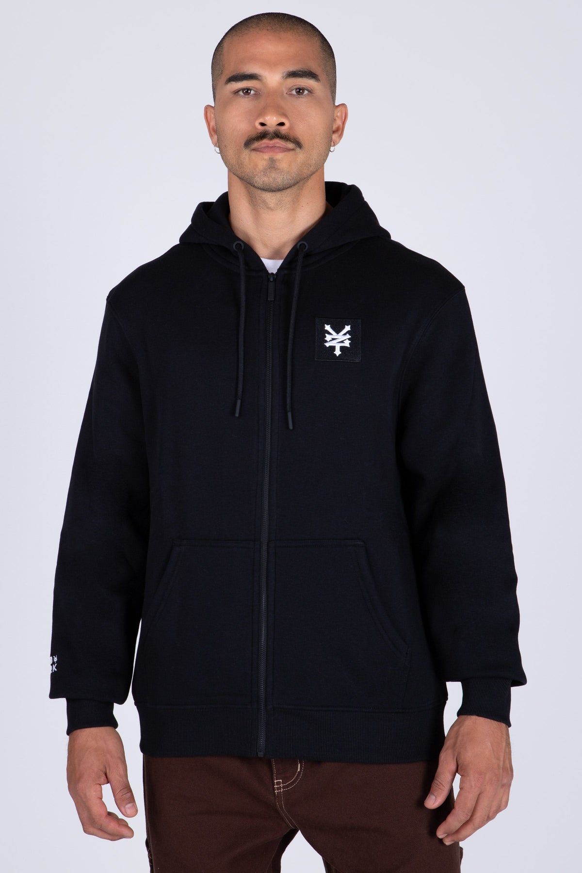 Poleron Zip Original Texture Negro Zoo York