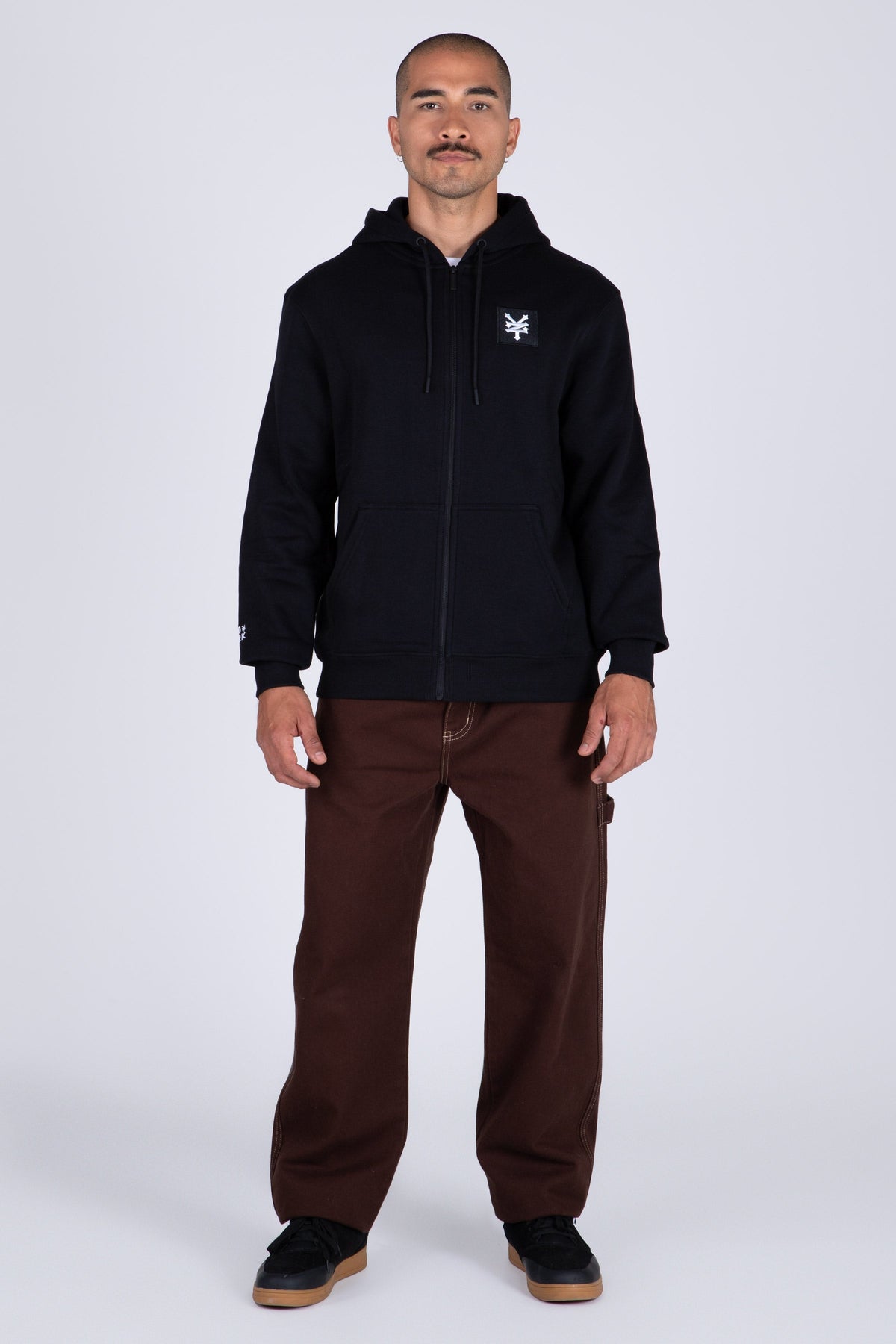 Poleron Zip Original Texture Negro Zoo York