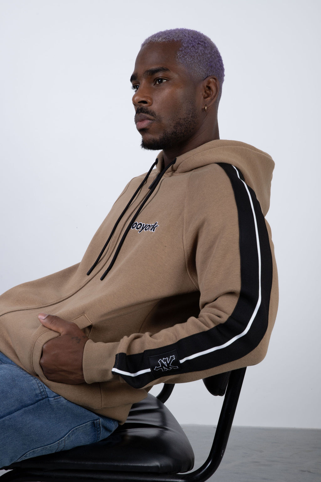 Poleron Zip Style Beige Oscuro Zoo York