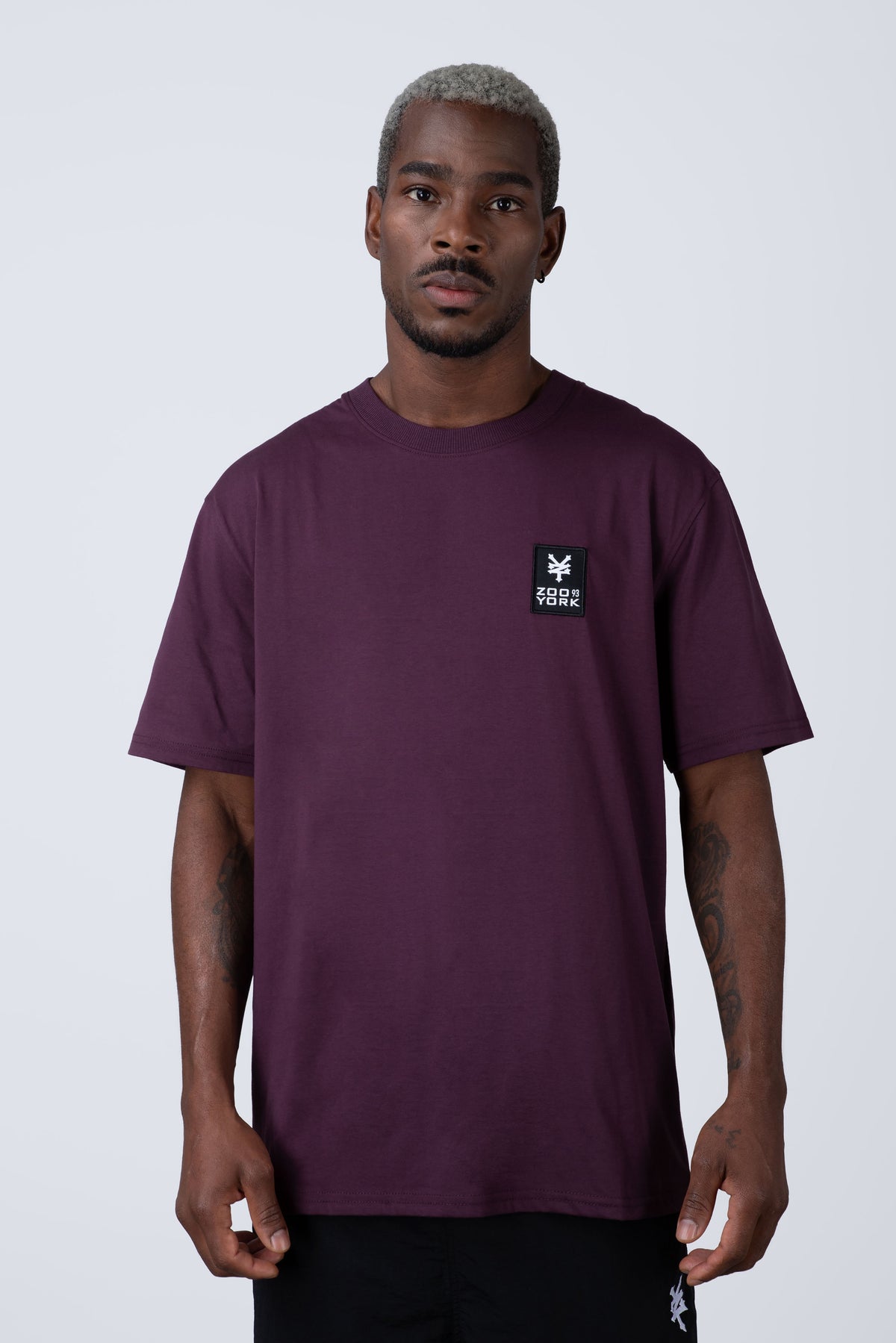 Polera Manga Corta Minimal Burdeo