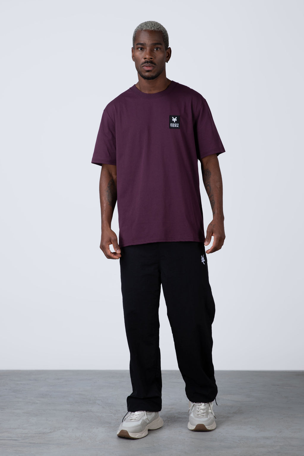 Polera Manga Corta Minimal Burdeo