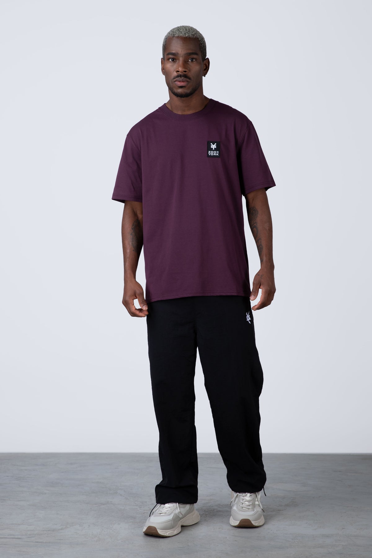 Polera Manga Corta Minimal Burdeo