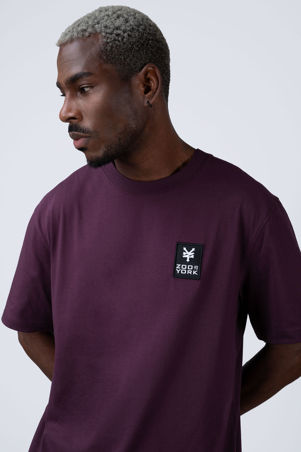 Polera Manga Corta Minimal Burdeo