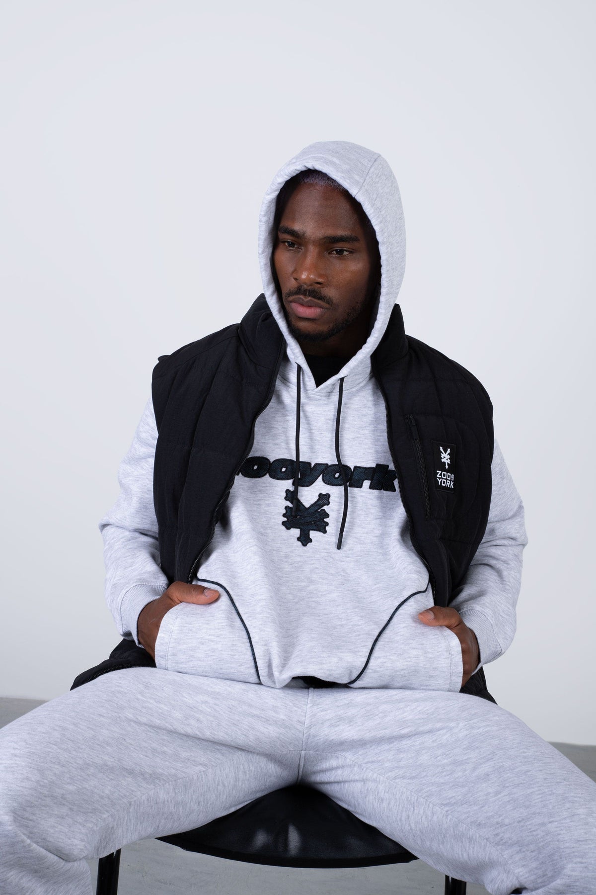 Poleron Hood Trade Gris Zoo York
