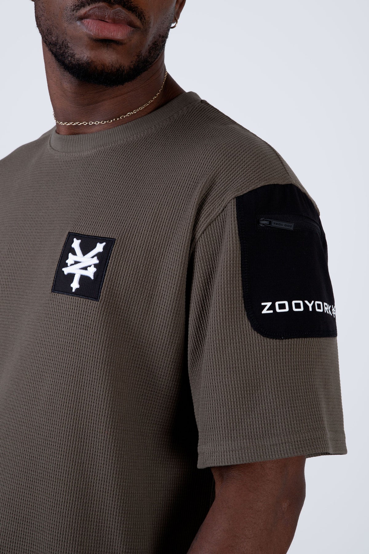 Polera Manga Corta Waffle Tech Verde Zoo York