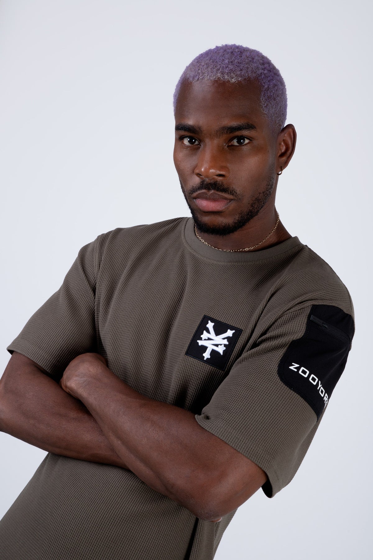 Polera Manga Corta Waffle Tech Verde Zoo York
