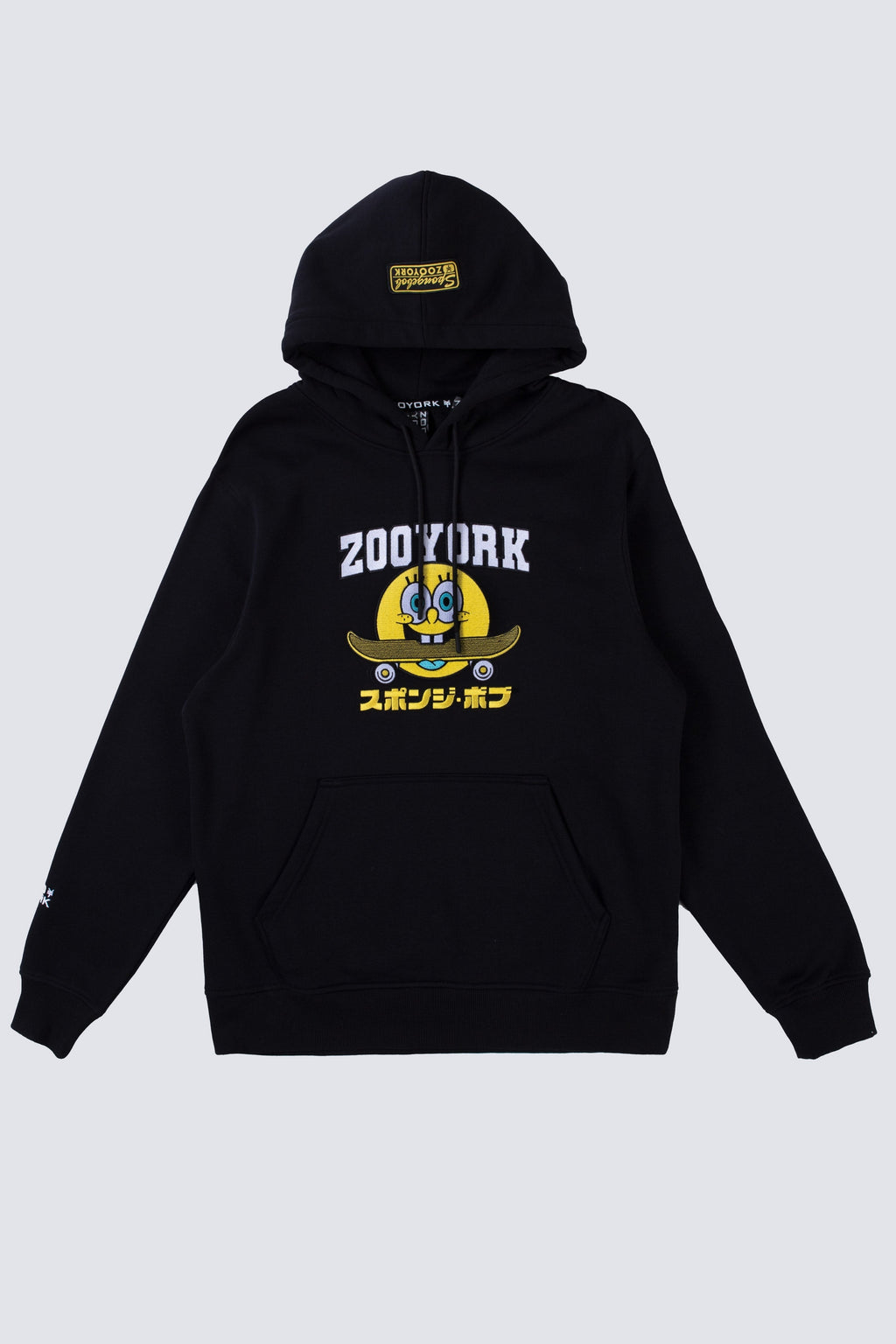 Poleron Hood Bob Esponja Skatepop Negro Zoo York