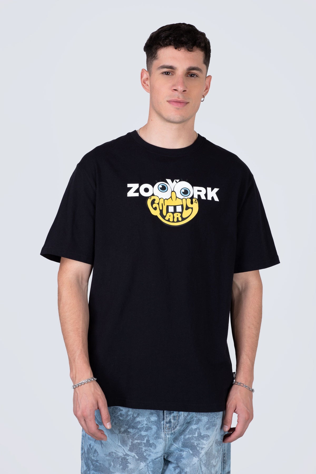Polera Manga Corta Bob Esponja Gnarly Negro Zoo York