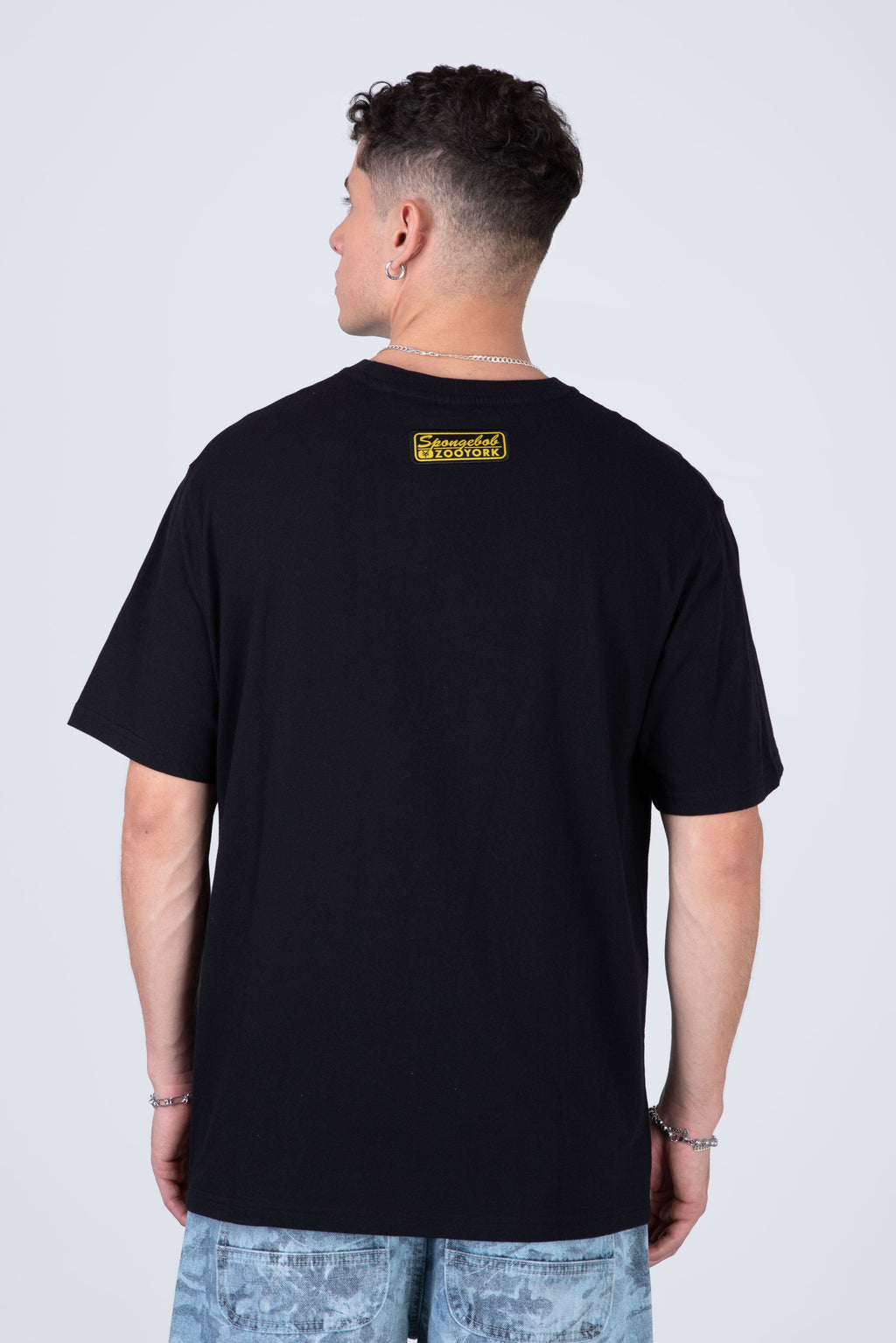 Polera Manga Corta Bob Esponja Gnarly Negro Zoo York