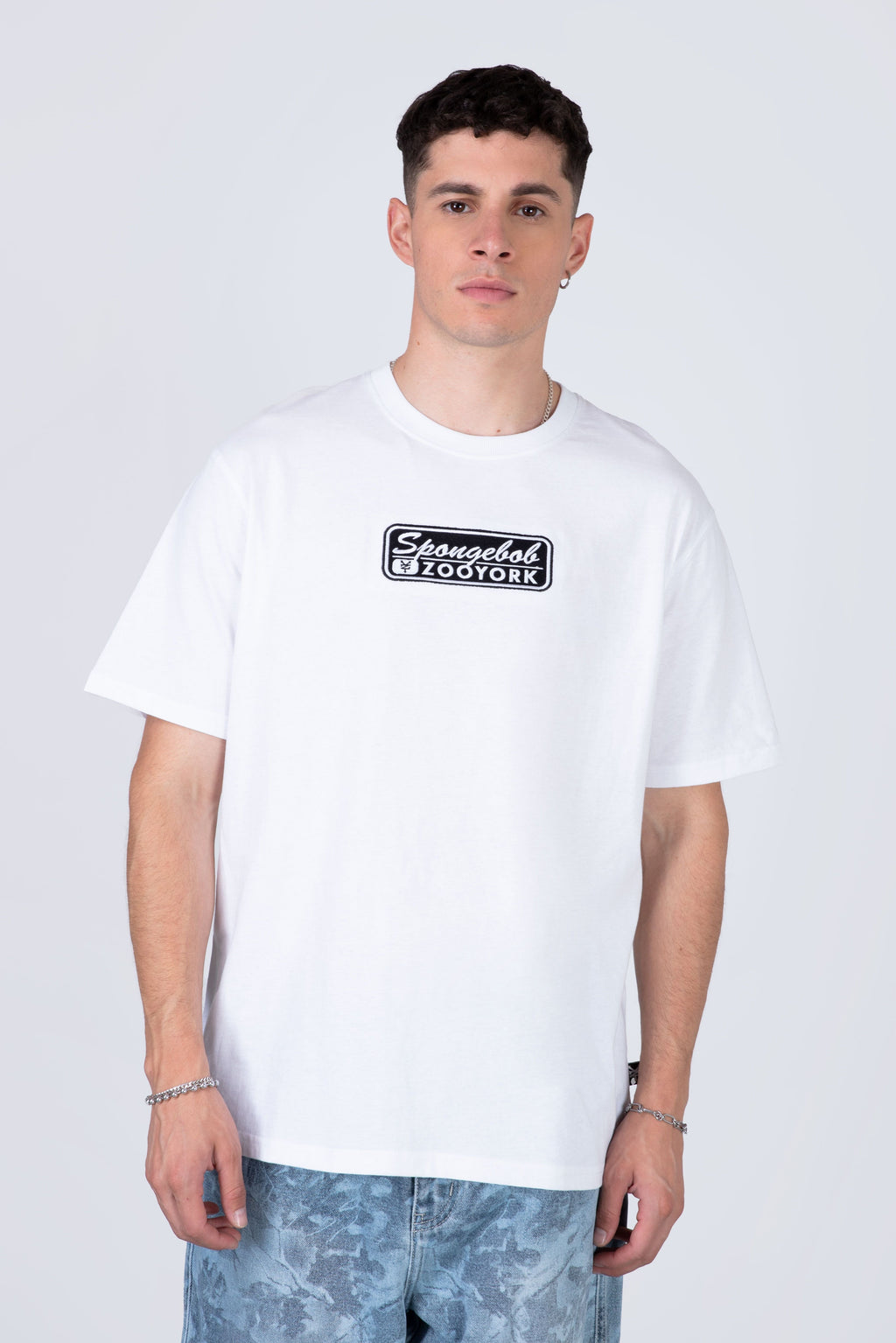 Polera Manga Corta Bob Esponja Spongeflip Blanco Zoo York
