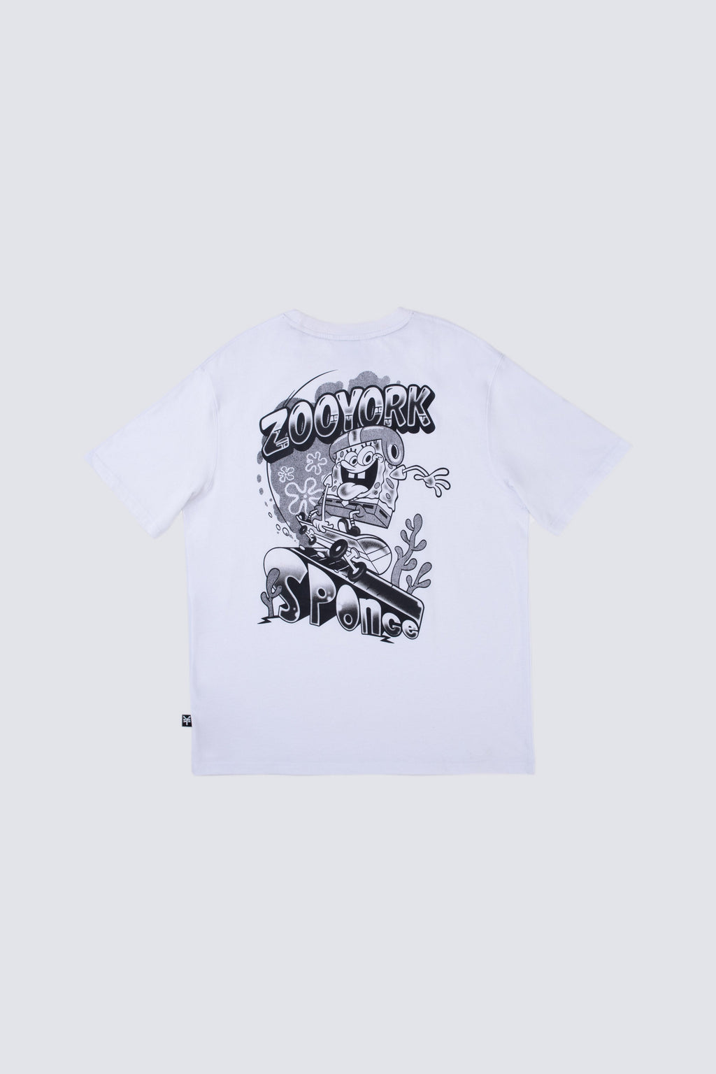 Polera Manga Corta Bob Esponja Spongeflip Blanco Zoo York
