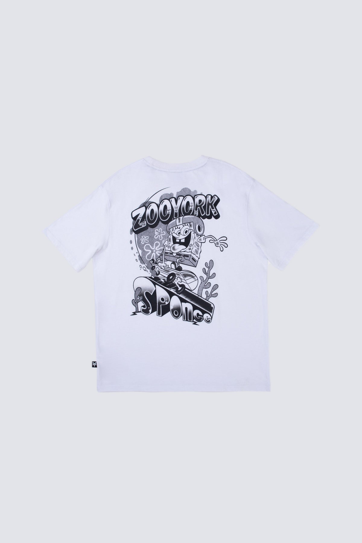 Polera Manga Corta Bob Esponja Spongeflip Blanco Zoo York