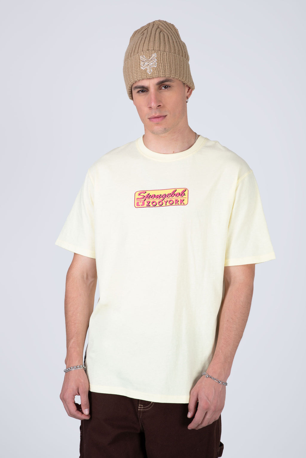Polera Manga Corta Bob Esponja Fun Drop Amarillo Claro Zoo York