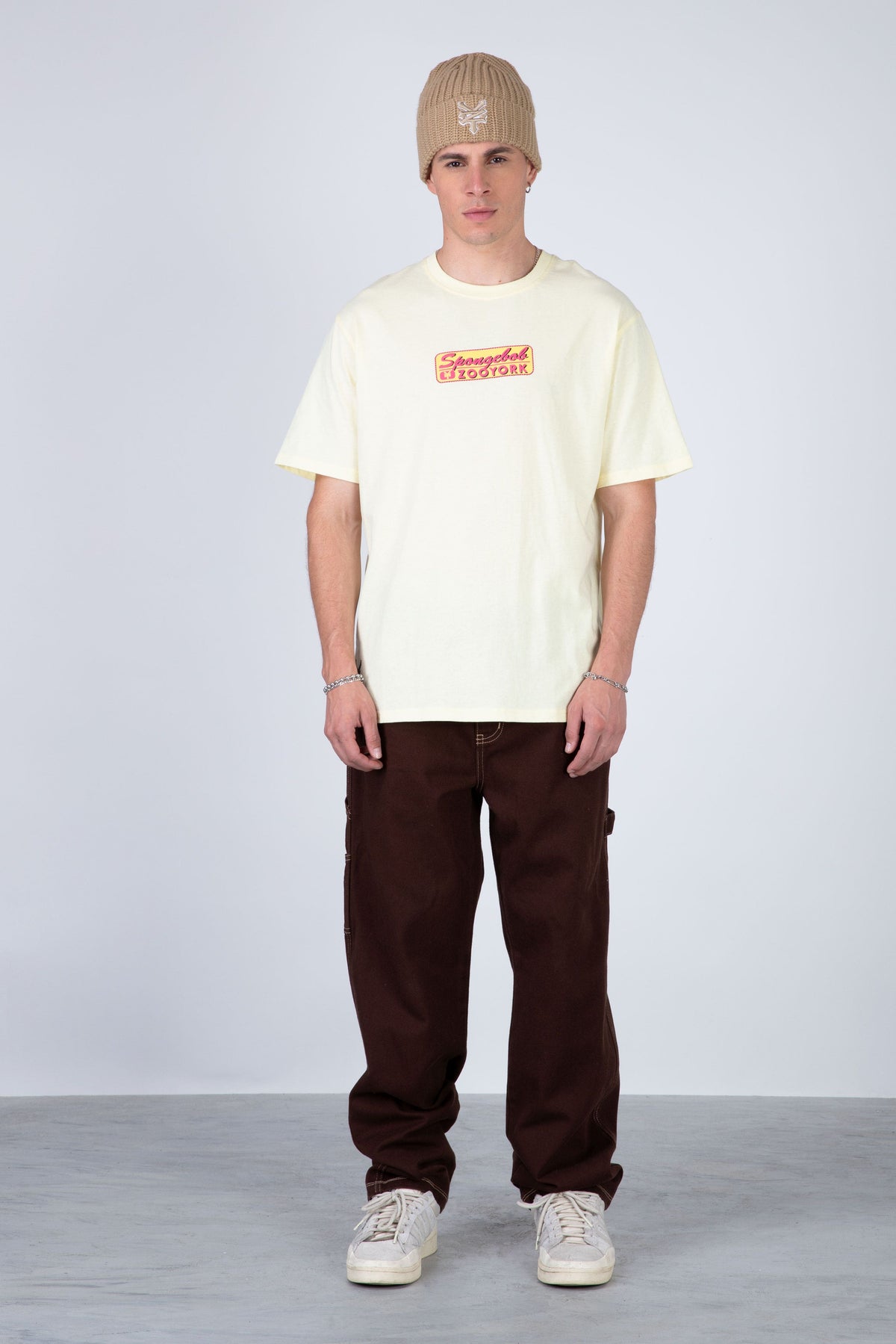 Polera Manga Corta Bob Esponja Fun Drop Amarillo Claro Zoo York