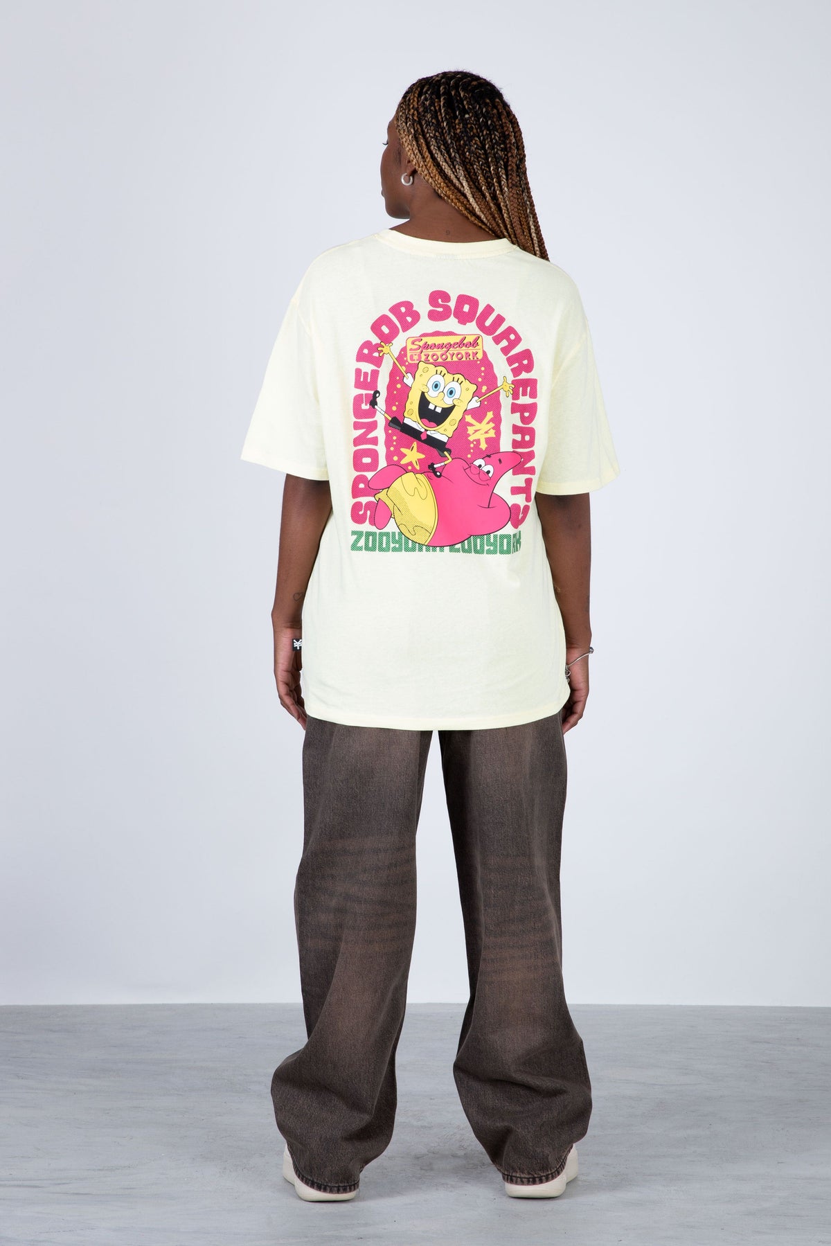 Polera Manga Corta Bob Esponja Fun Drop Amarillo Claro Zoo York