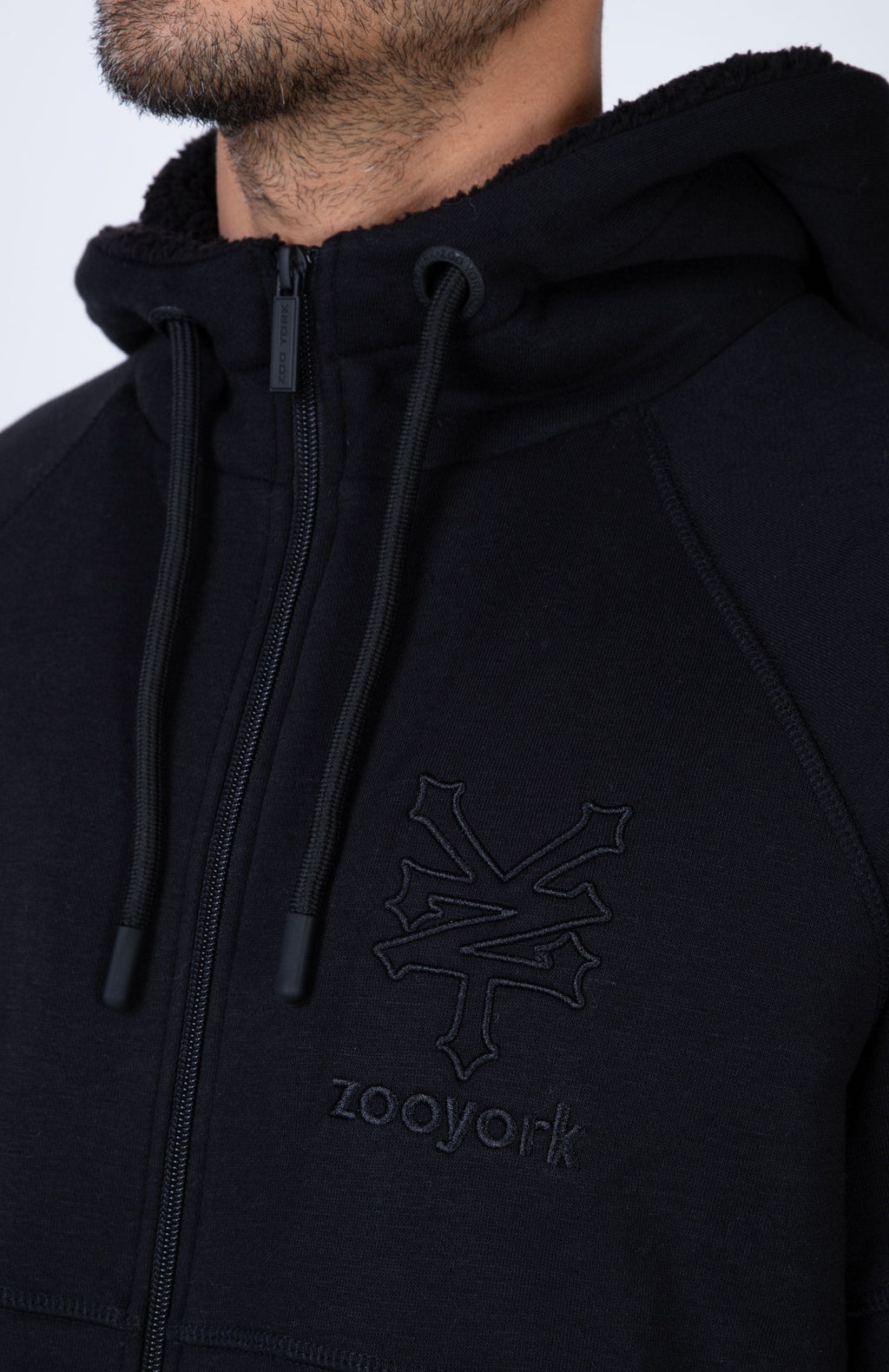 Poleron Chiporro Zip Always2 Negro Zoo York