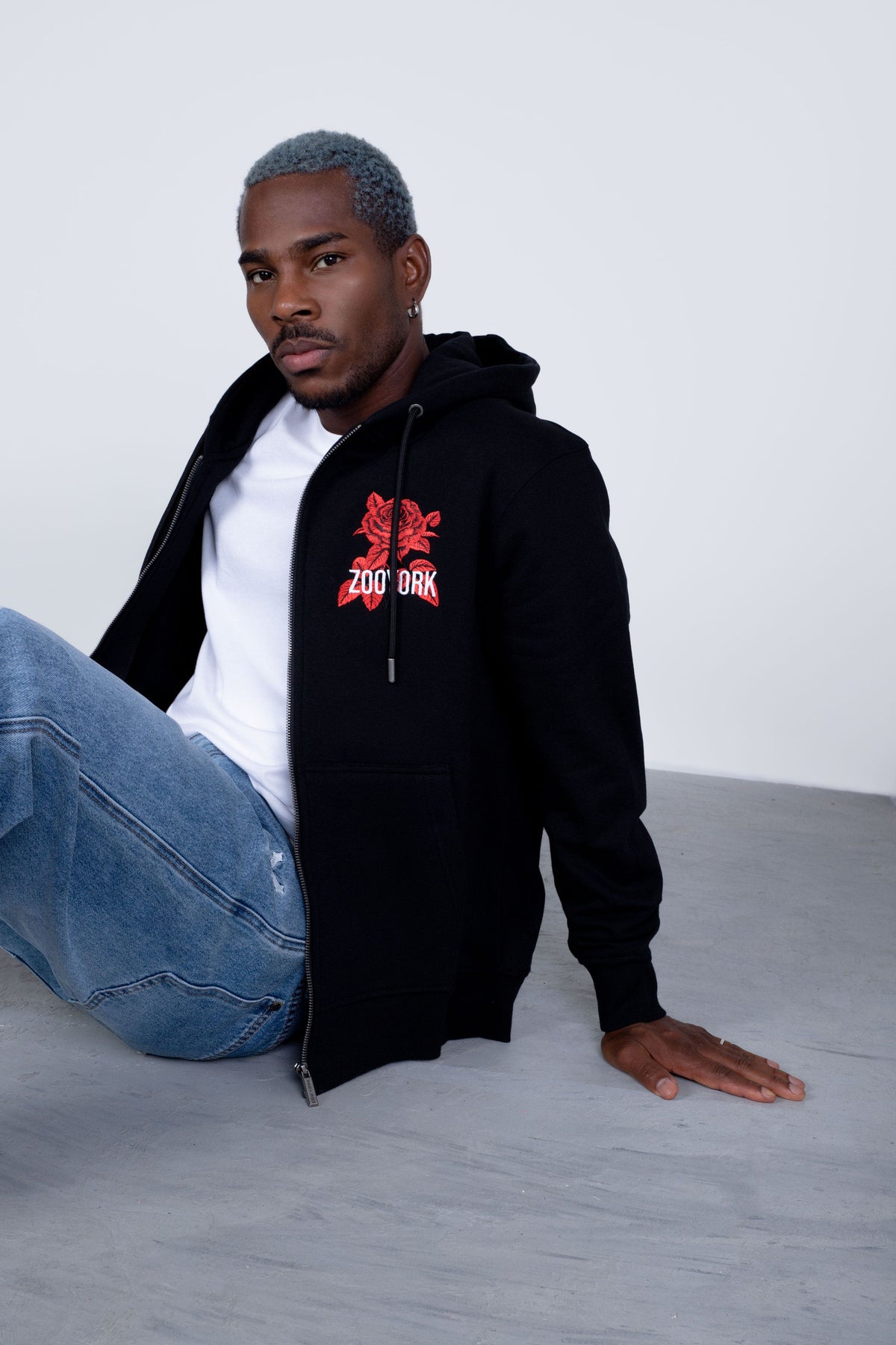 Poleron Zip Trigger Negro Zoo York