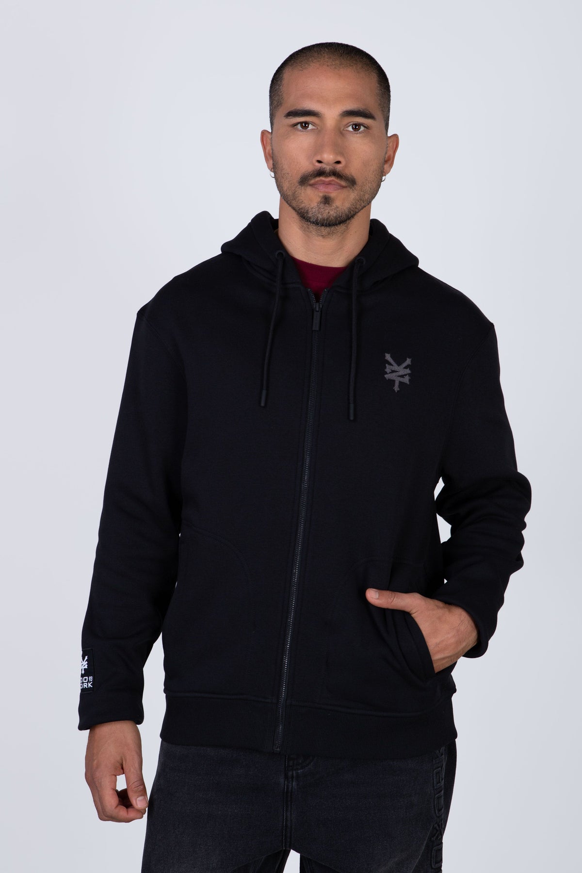 Poleron Zip True Negro Zoo York