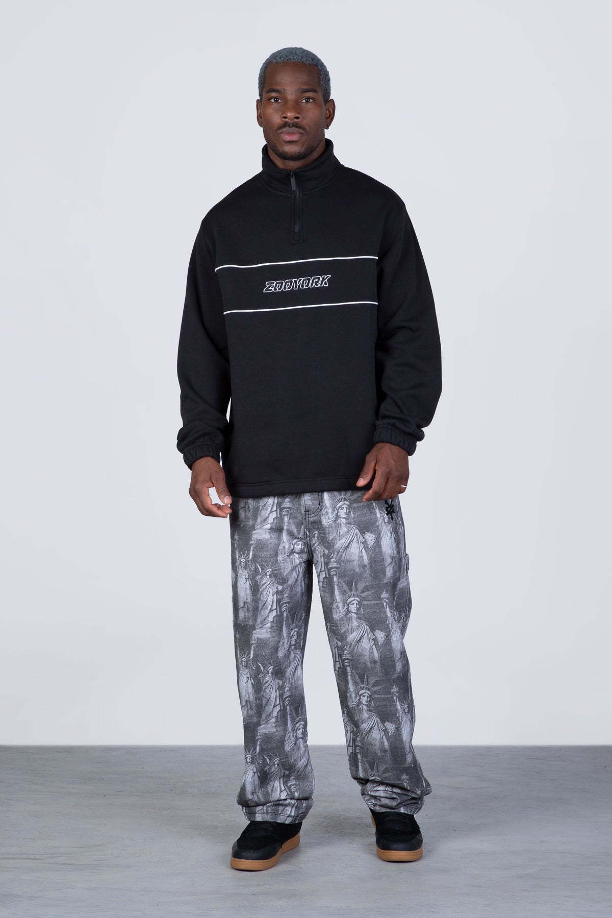 Poleron Half Zip Coreline Negro Zoo York