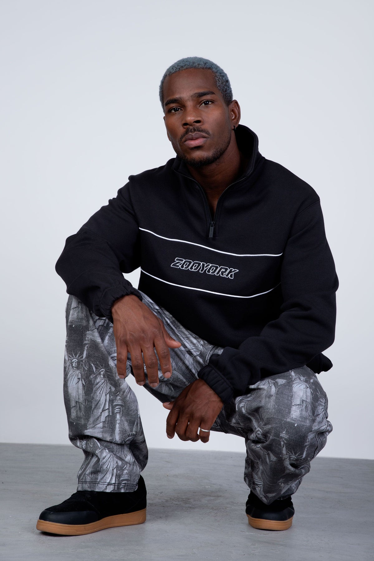 Poleron Half Zip Coreline Negro Zoo York