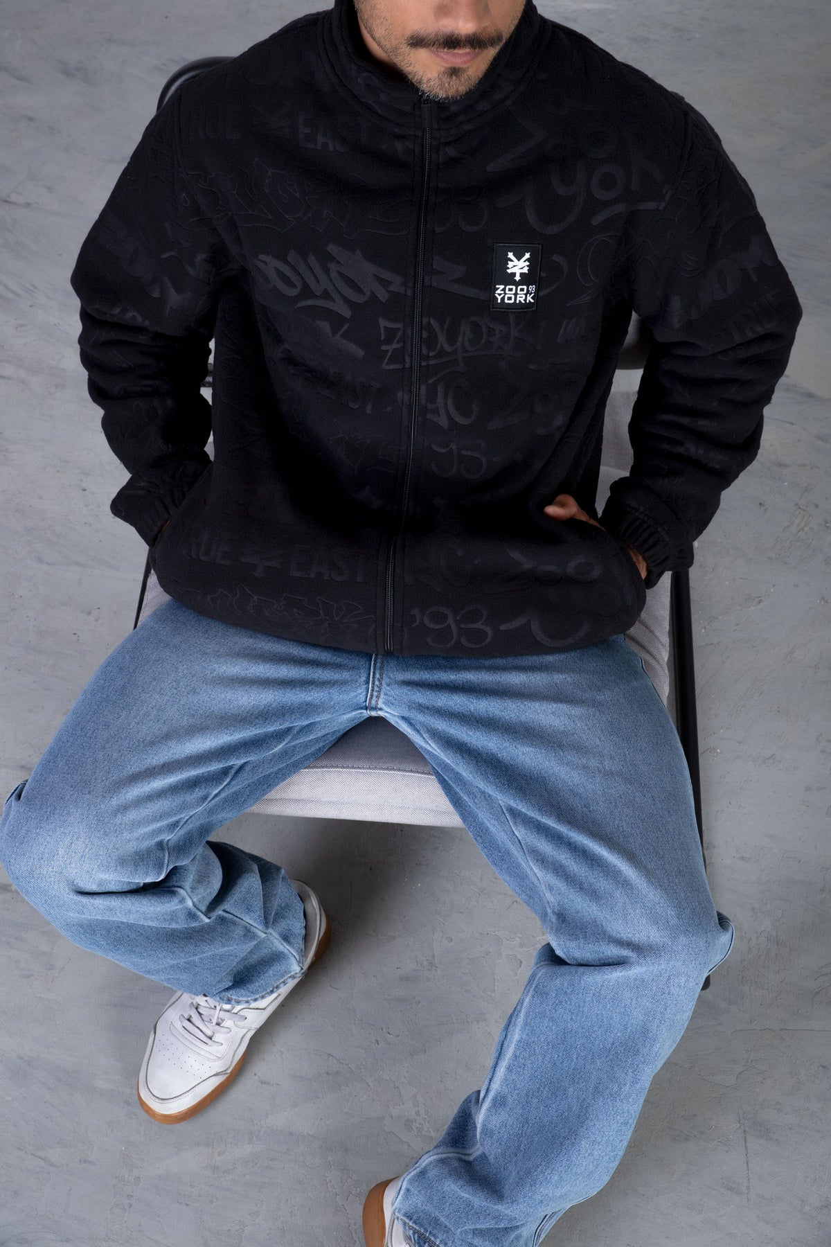 Chaqueta Polar Zip Polarwall Negro Zoo York