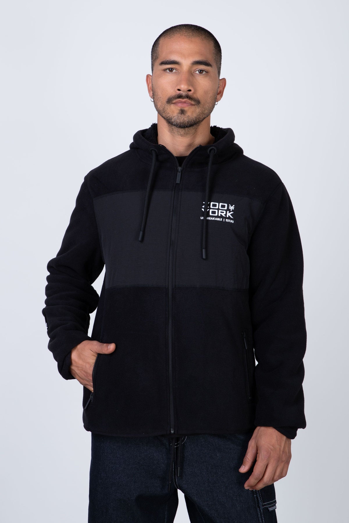 Poleron Polar Zip Furry Negro Zoo York