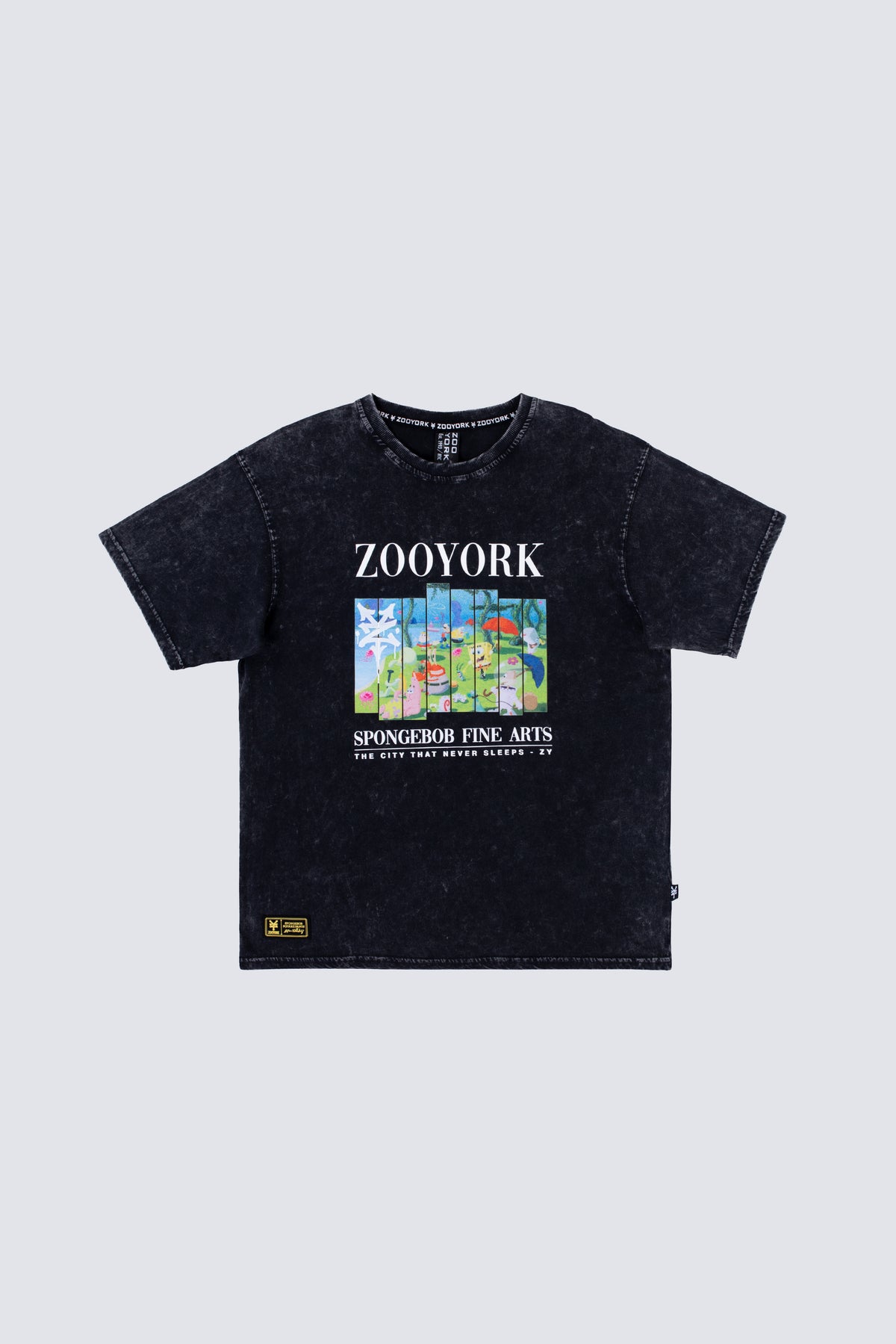 Polera Manga Corta Bob Esponja Masterpiece Gris