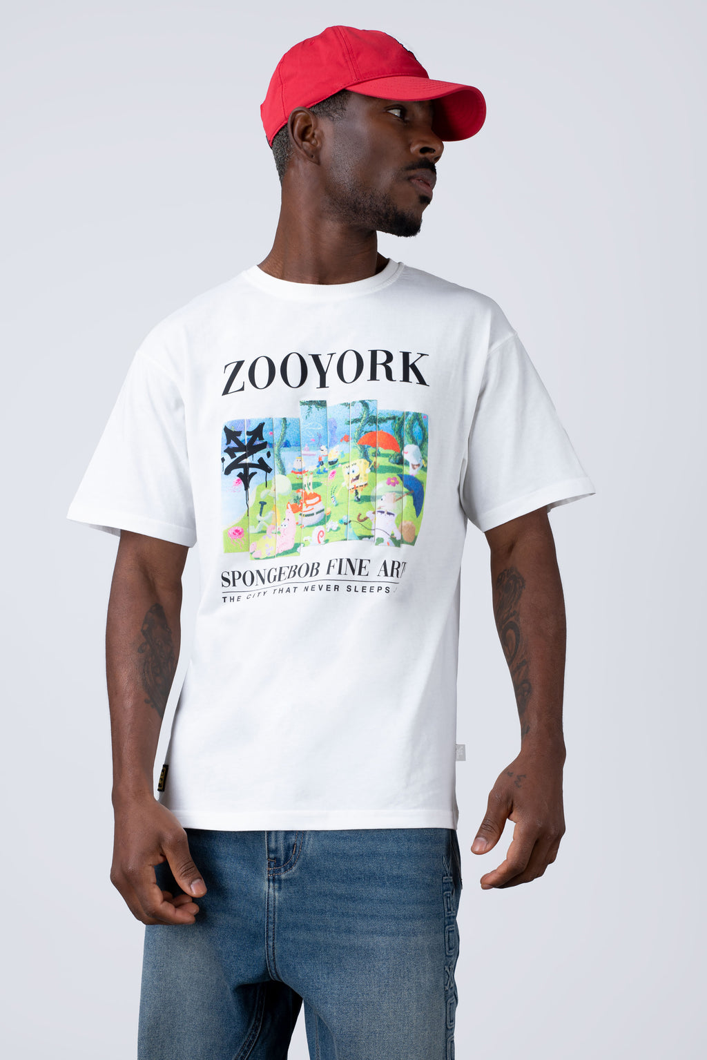 Polera Manga Corta Bob Esponja Masterpiece Beige