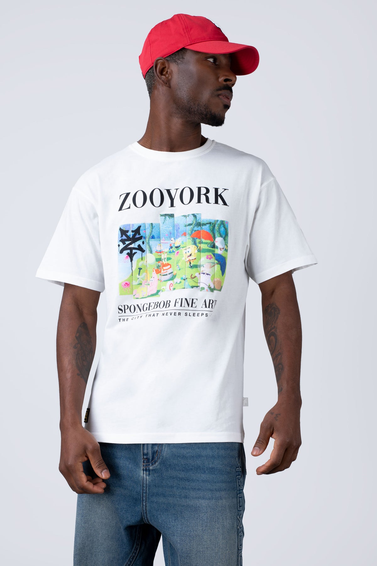 Polera Manga Corta Bob Esponja Masterpiece Beige