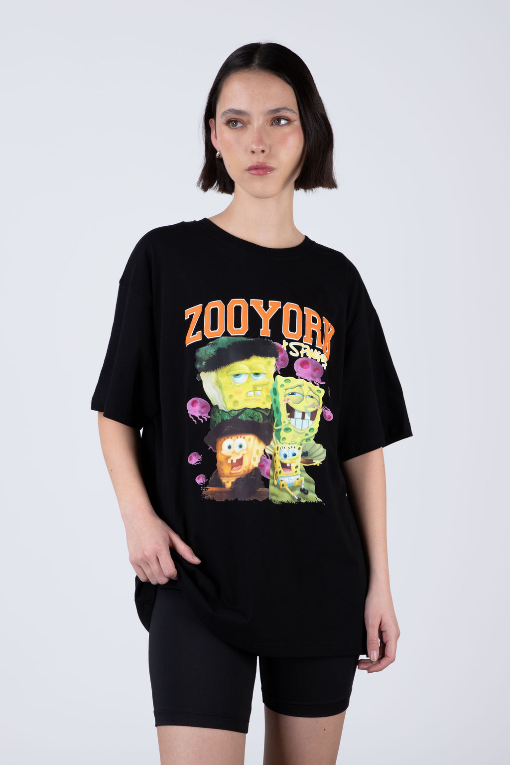 Polera Manga Corta Bob Esponja Artmasters Negro