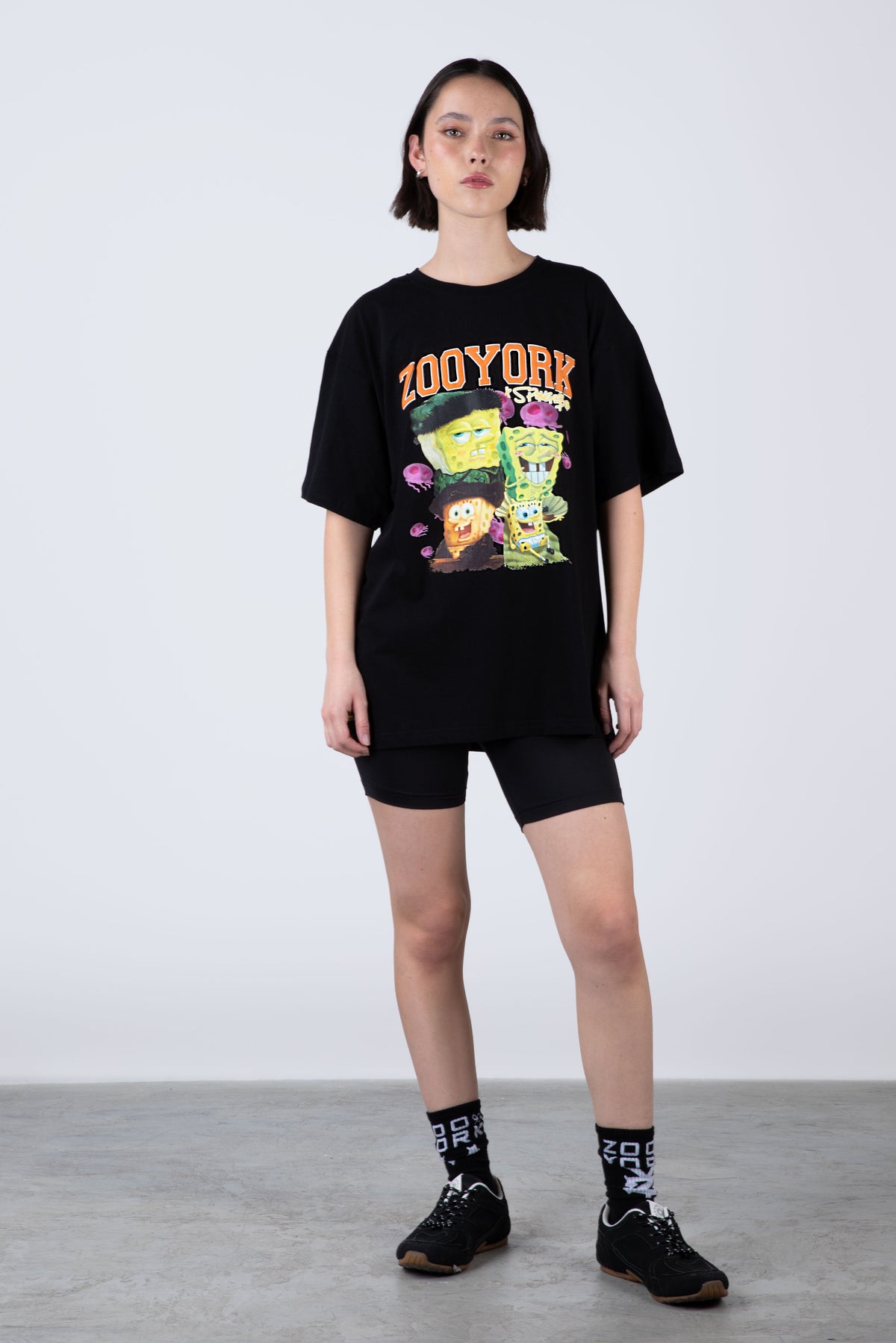 Polera Manga Corta Bob Esponja Artmasters Negro