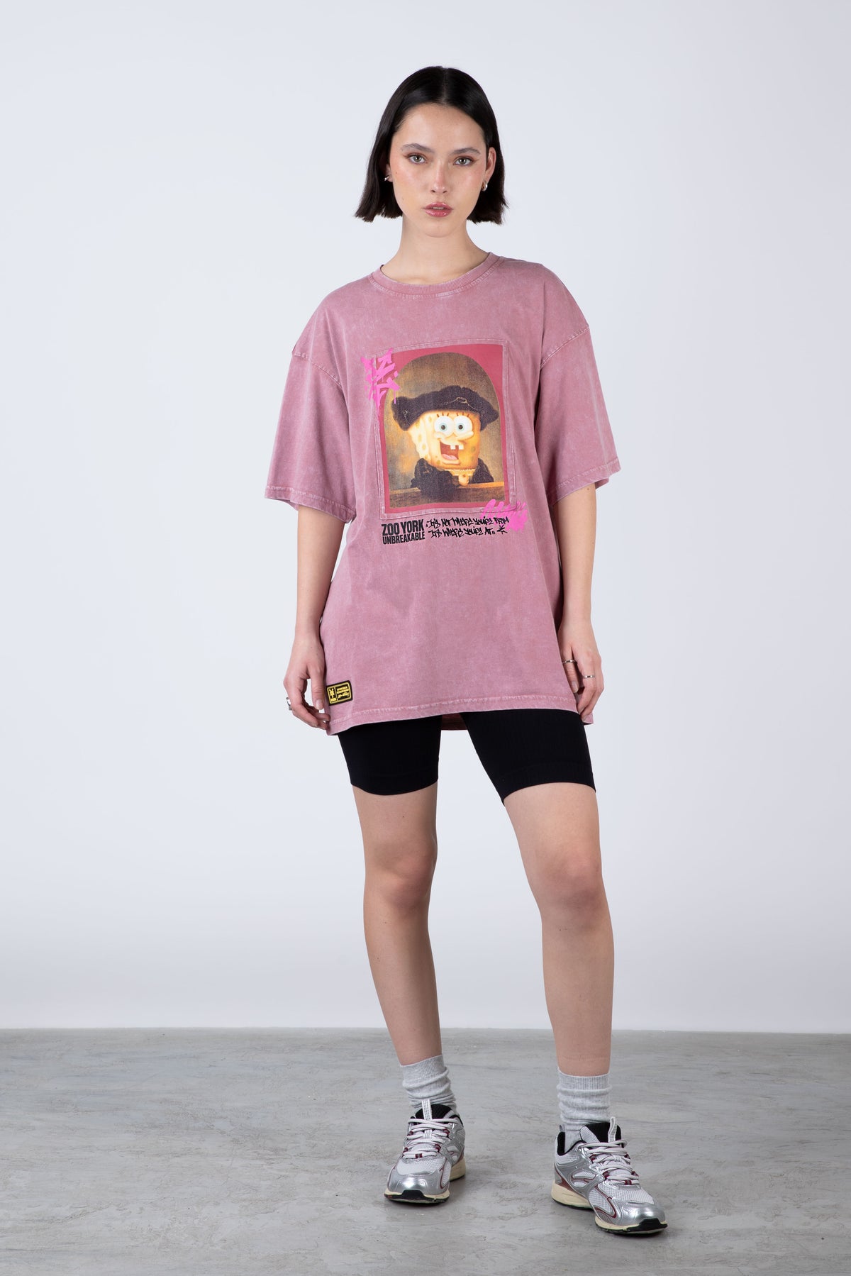 Polera Manga Corta Bob Esponja Rembrandt Rosado