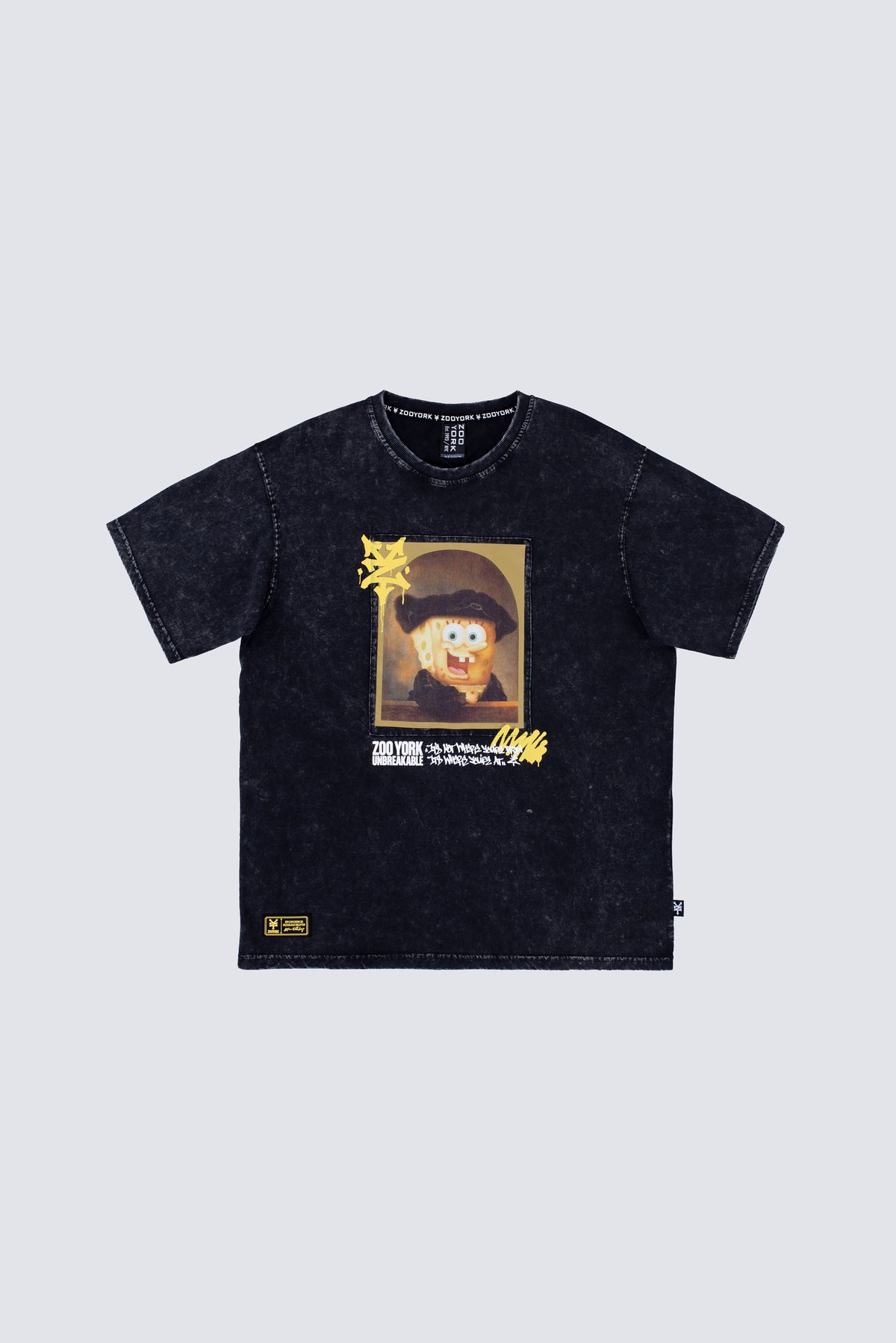Polera Manga Corta Bob Esponja Rembrandt Gris