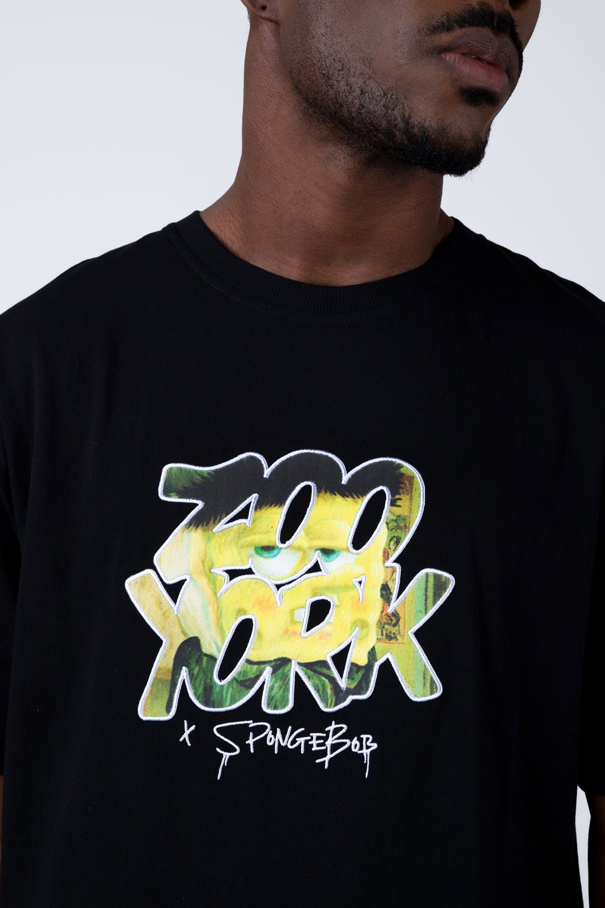 Polera Manga Corta Bob Esponja Finearts Negro